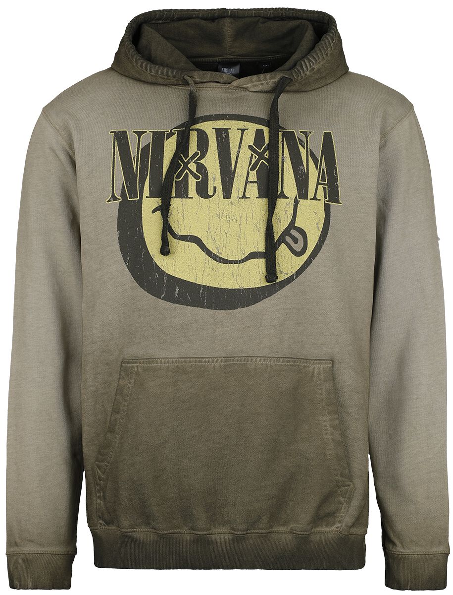 Sweat-shirt à capuche  de Nirvana - Yellow Smiley - M à XXL - pour Homme - vert - Nirvana