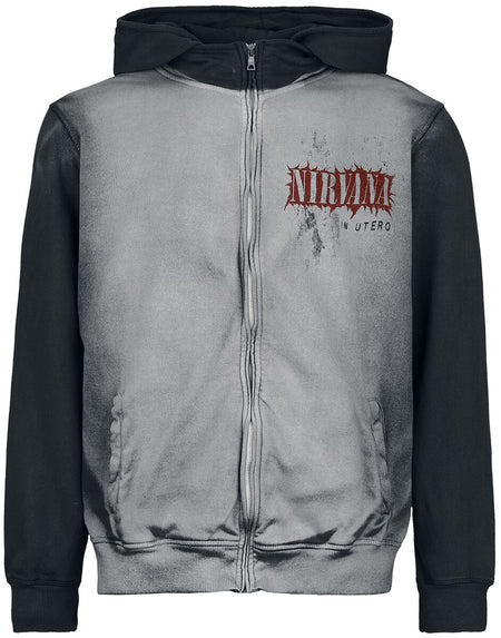 Sweat-shirt zippé à capuche  de Nirvana - In Utero - S à XXL - pour Homme - gris/anthracite - Nirvana