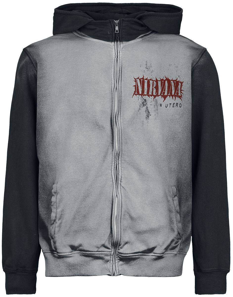 Sweat-shirt zippé à capuche  de Nirvana - In Utero - S à XXL - pour Homme - gris/anthracite - Nirvana