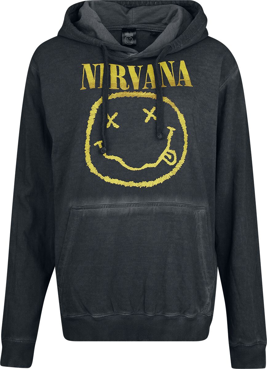 Sweat-shirt à capuche  de Nirvana - Smiley - S à XXL - pour Femme - noir - Nirvana