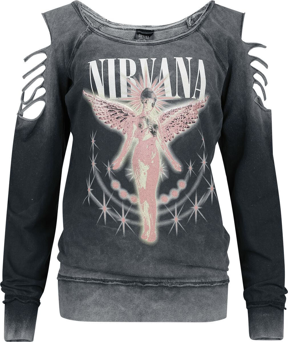 Sweat-shirt  de Nirvana - Coloured Angels - S à XXL - pour Femme - anthracite - Nirvana