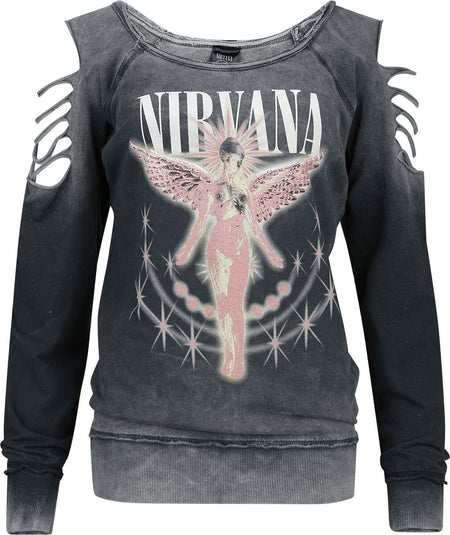 Sweat-shirt  de Nirvana - Coloured Angels - S à XXL - pour Femme - anthracite - Nirvana