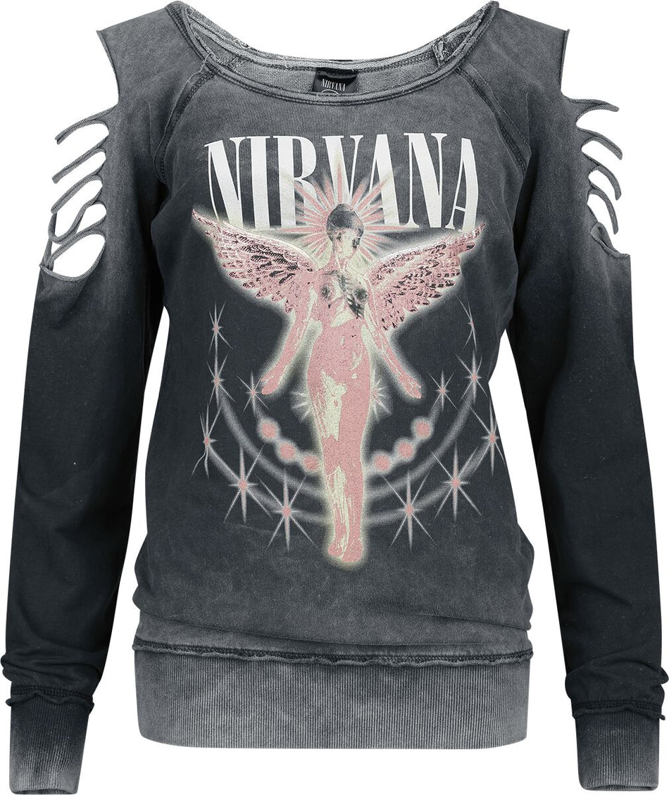 Sweat-shirt  de Nirvana - Coloured Angels - S à XXL - pour Femme - anthracite - Nirvana