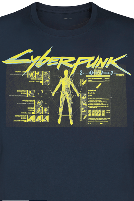 T-Shirt Manches courtes Gaming de Cyberpunk - 2077 - Vitruvian Man - S à XXL - pour Homme - marine - Cyberpunk - View 2