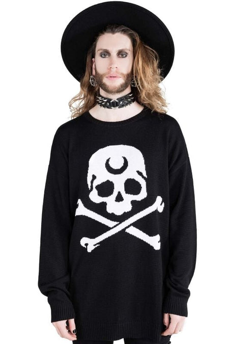 Pull tricoté Gothic de Killstar - The Bone - Pull Tricoté - XS à XXL - pour Unisexe - noir - Killstar