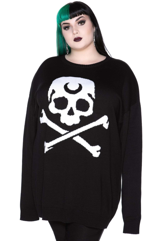 Pull tricoté Gothic de Killstar - The Bone - Pull Tricoté - XS à XXL - pour Unisexe - noir - Killstar - View 2