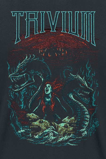 T-Shirt Manches courtes  de Trivium - Dragon Mermaid - S à XXL - pour Homme - noir - Trivium - View 2
