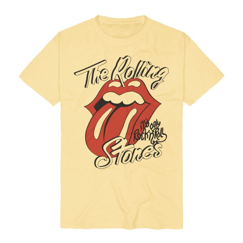 T-Shirt Manches courtes  de The Rolling Stones - Only Rock N Roll - S à 3XL - pour Homme - jaune - The Rolling Stones