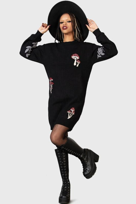 Robe mi-longue Gothic de Killstar - Bitter Morelle - Robe Pull - XS à L - pour Femme - noir - Killstar