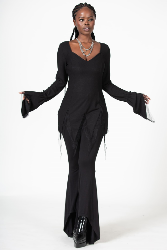 Chemisier Gothic de Killstar - Distressa Blouse - XS à L - pour Femme - noir - Killstar - View 2