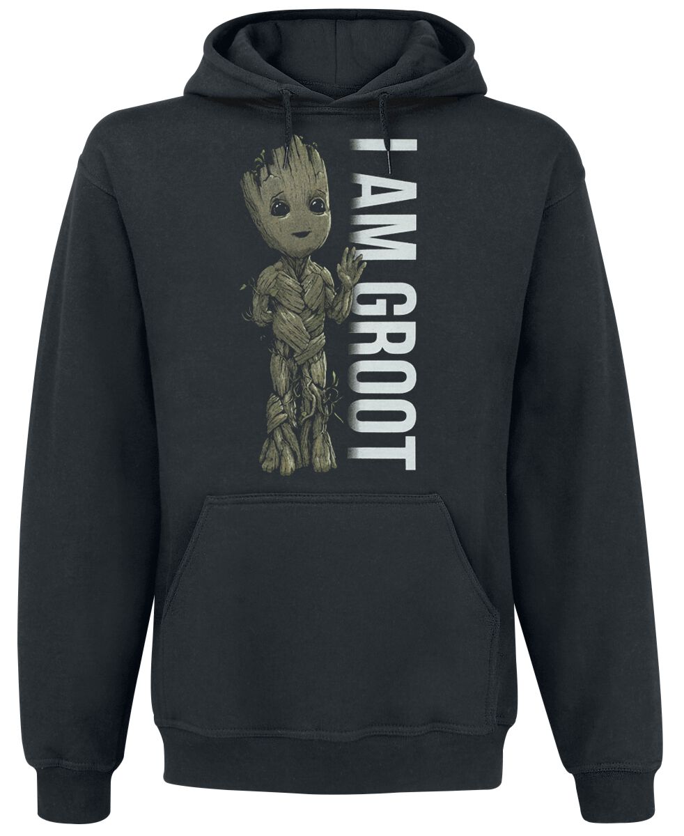 Sweat-shirt à capuche Disney de Les Gardiens De La Galaxie - I Am Groot - Profile - S à XXL - pour Homme - noir - Les Gardiens De La Galaxie