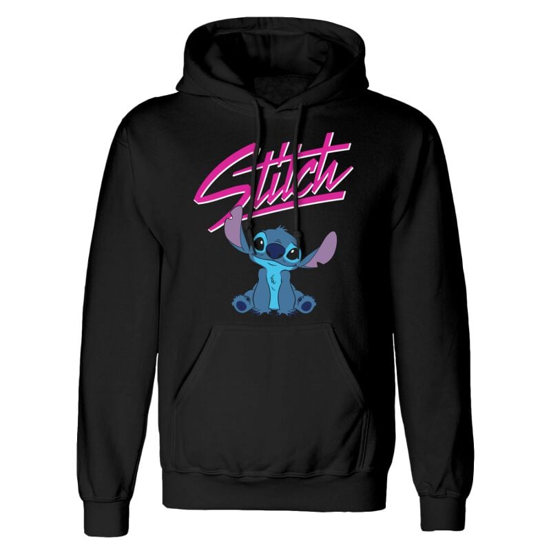 Sweat-shirt à capuche Disney de Lilo & Stitch - Script - S à XXL - pour Homme - noir - Lilo & Stitch