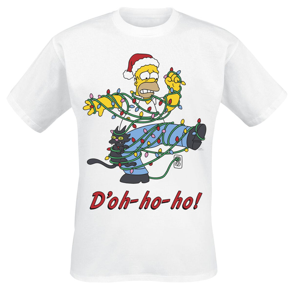 T-Shirt Manches courtes  de Les Simpson - Ho Ho Doh - S à XXL - pour Homme - blanc - Les Simpson