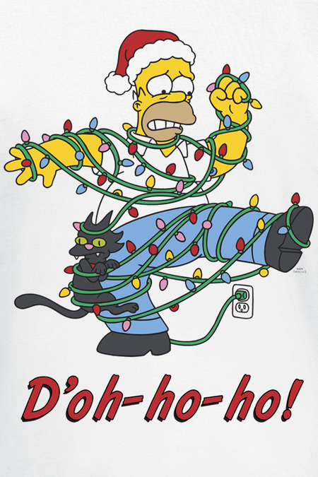 T-Shirt Manches courtes  de Les Simpson - Ho Ho Doh - S à XXL - pour Homme - blanc - Les Simpson - View 2