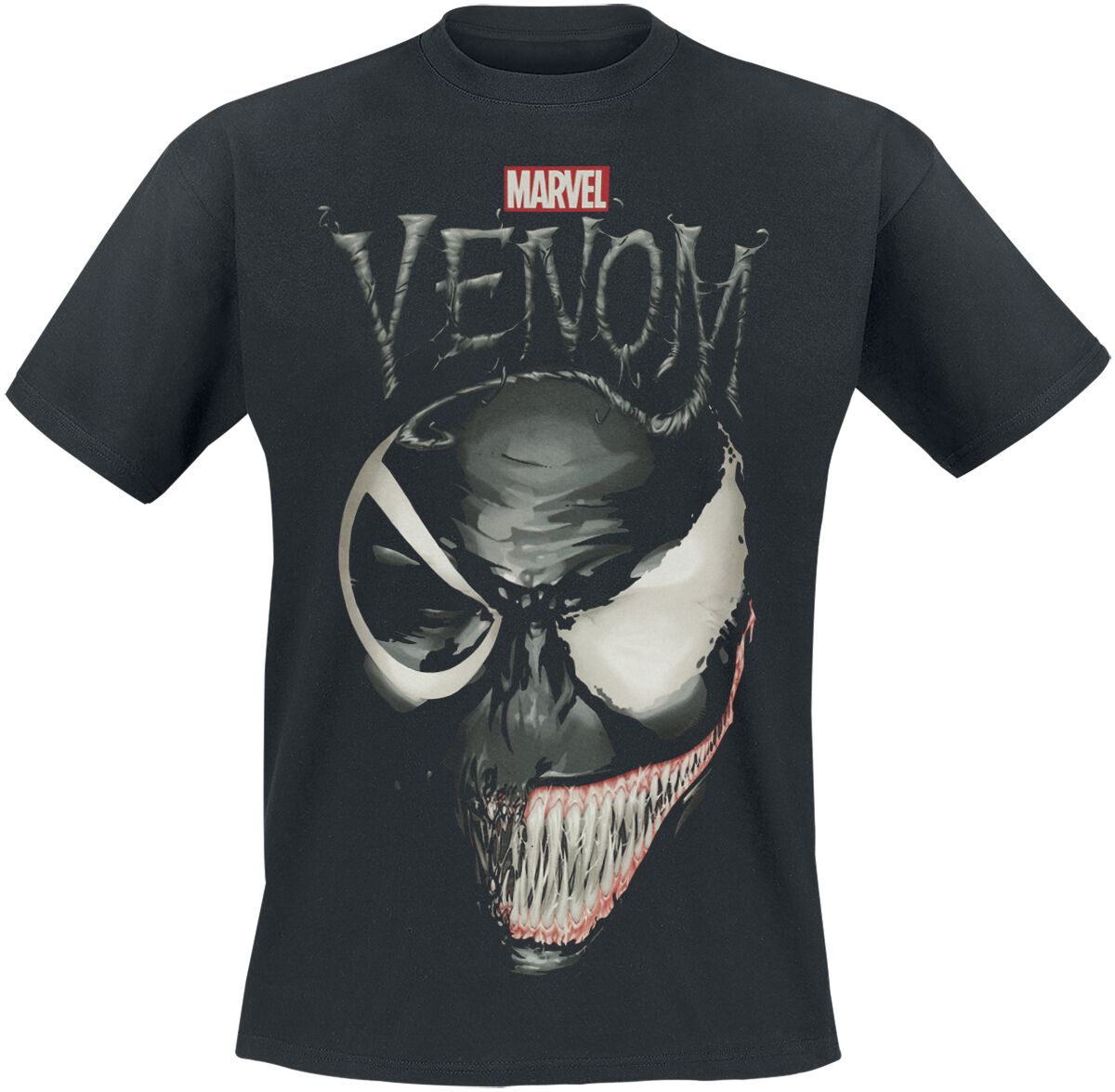 T-Shirt Manches courtes Disney de Venom (Marvel) - Split Face - S à XXL - pour Homme - noir - Venom (Marvel)