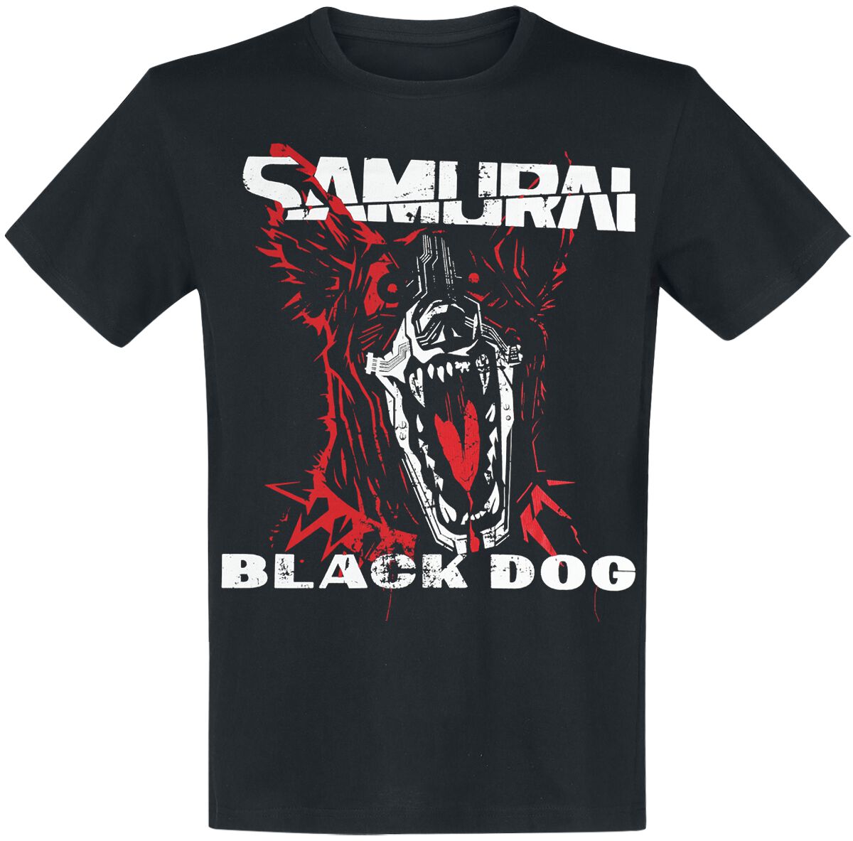 T-Shirt Manches courtes Gaming de Cyberpunk - Samurai - Black Dog - S à XXL - pour Homme - noir - Cyberpunk