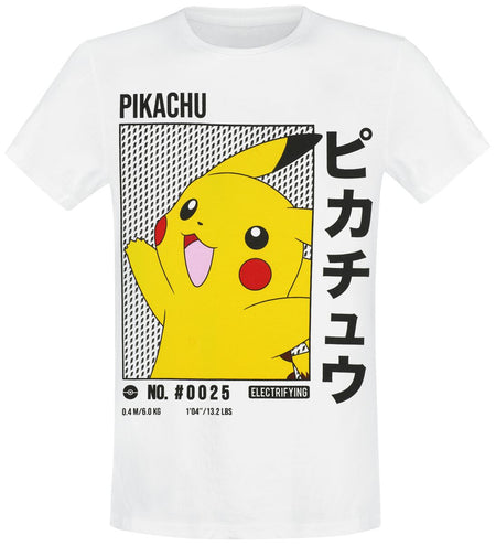 T-Shirt Manches courtes Gaming de Pokémon - Pikachu - S à M - pour Homme - blanc - Pokémon