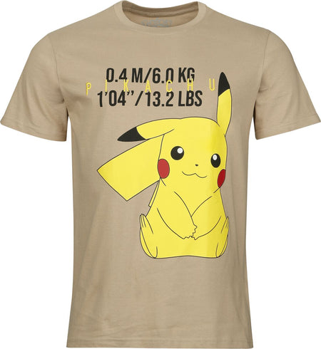 T-Shirt Manches courtes Gaming de Pokémon - Pikachu - S à XXL - pour Homme - beige - Pokémon