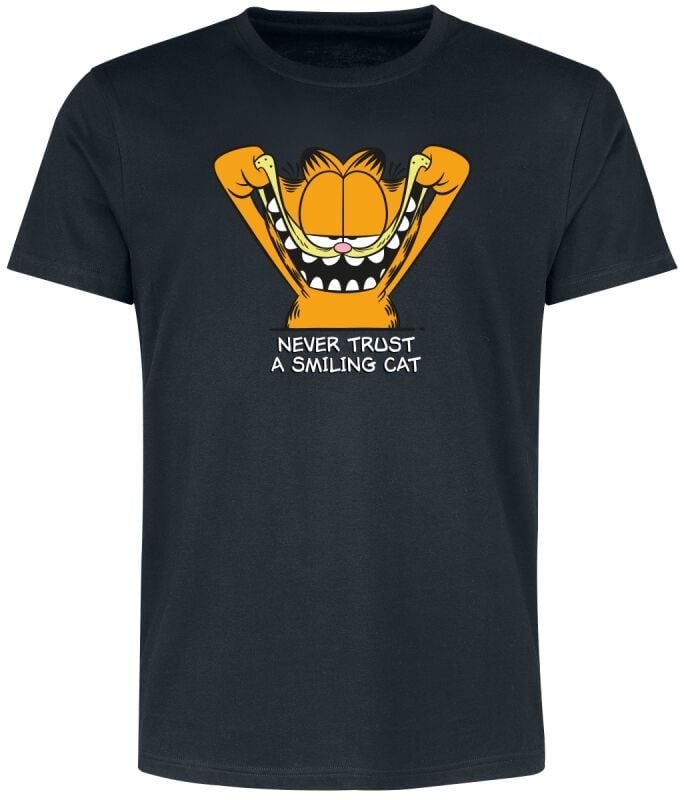 T-Shirt Manches courtes  de Garfield - Never Trust A Smiling Cat - S à L - pour Homme - noir - Garfield