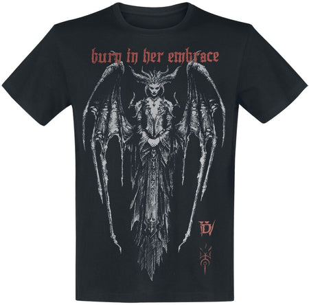 T-Shirt Manches courtes Gaming de Diablo - Diablo IV - Burn In Her Embrace - S à XXL - pour Homme - noir - Diablo