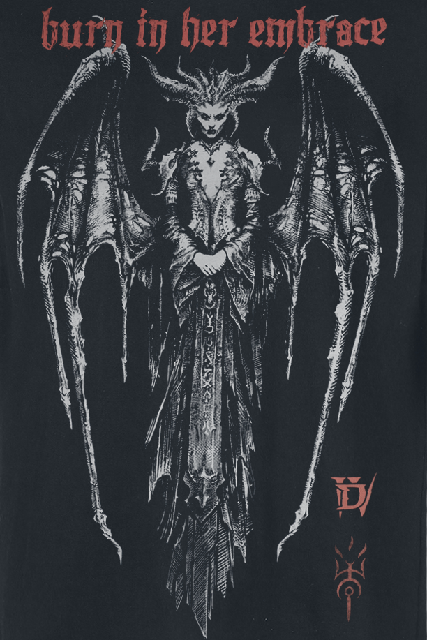 T-Shirt Manches courtes Gaming de Diablo - Diablo IV - Burn In Her Embrace - S à XXL - pour Homme - noir - Diablo - View 2