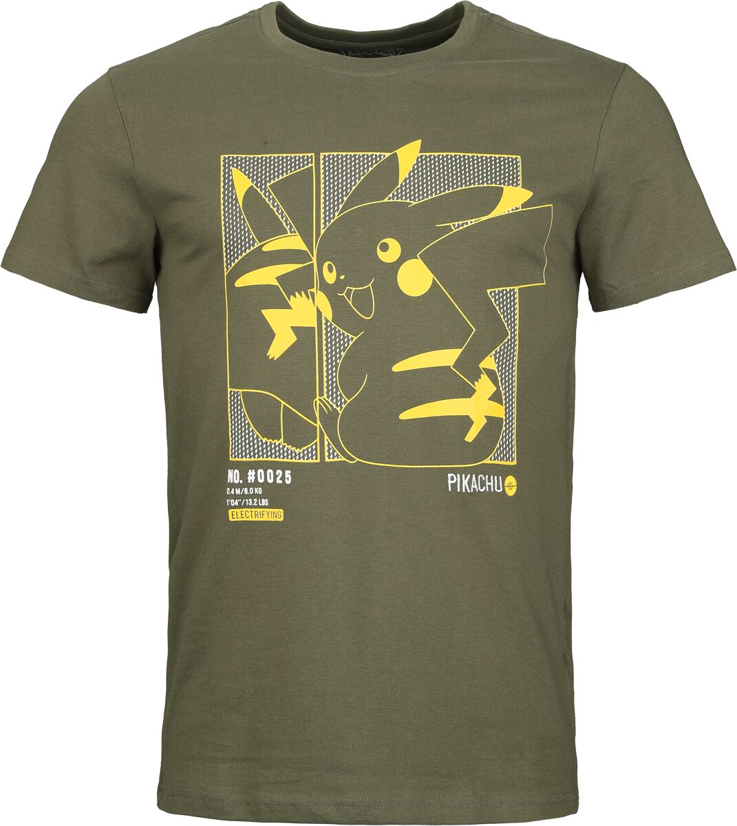 T-Shirt Manches courtes Gaming de Pokémon - Green Pikachu - S à XXL - pour Homme - vert foncé - Pokémon