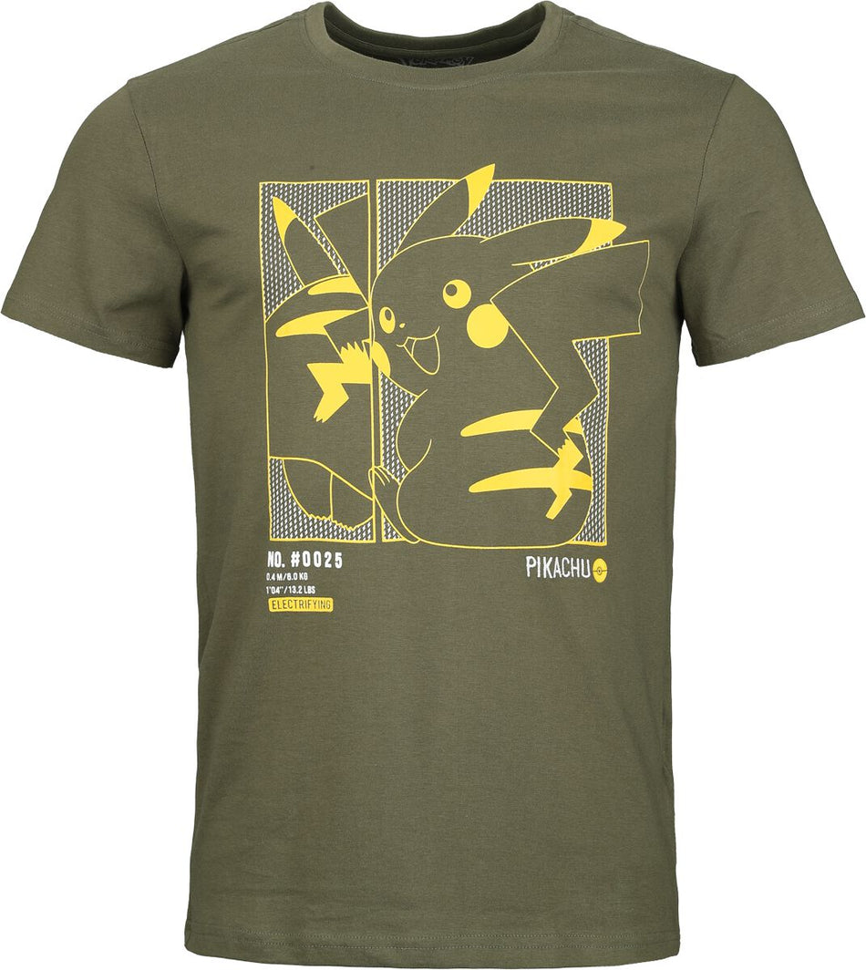 T-Shirt Manches courtes Gaming de Pokémon - Green Pikachu - S à XXL - pour Homme - vert foncé - Pokémon