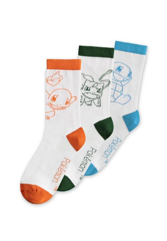 Chaussettes Gaming de Pokémon - Salamèche Bulbizarre Carapuce - Chaussettes - EU 43-46 - pour Unisexe - multicolore - Pokémon