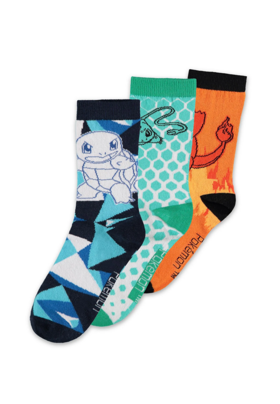 Chaussettes Gaming de Pokémon - Salamèche Bulbizarre Carapuce - Chaussettes Éléments - EU39-42 à EU 43-46 - pour Unisexe - multicolore - Pokémon - View 2