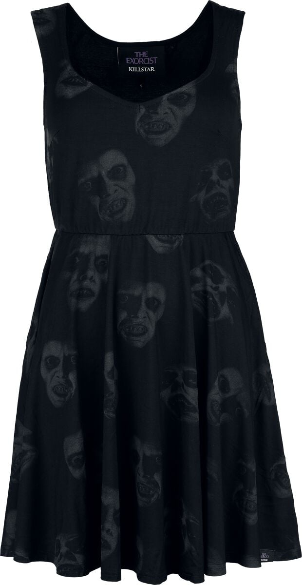 Robe courte Gothic de The Exorcist by Killstar - Excellent Day For An Excorcism Skater Dress - S à 4XL - pour Femme - noir/gris - The Exorcist by Killstar
