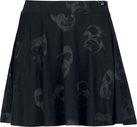 Jupe courte Gothic de The Exorcist by Killstar - Excellent Day For An Excorcism Skater Skirt - XS à 3XL - pour Femme - noir/gris - The Exorcist by Killstar
