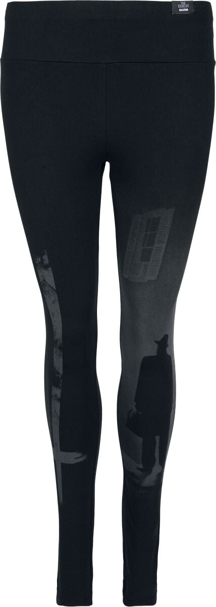 Legging Gothic de The Exorcist by Killstar - Night Walk Leggings - XS à 4XL - pour Femme - noir/gris - The Exorcist by Killstar