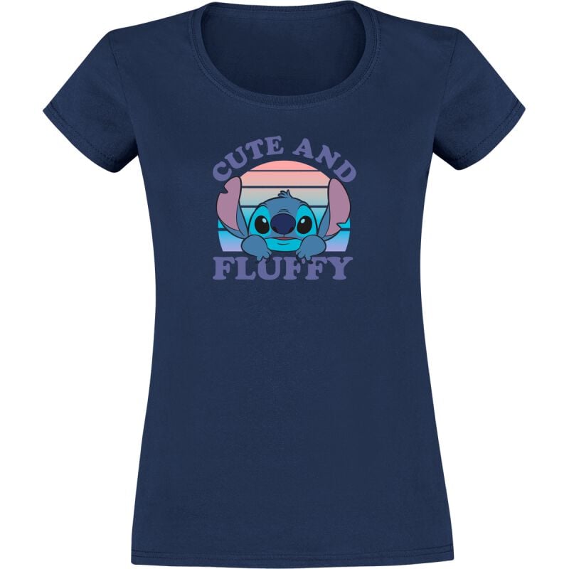 T-Shirt Manches courtes Disney de Lilo & Stitch - Cute and Fluffy - S à XXL - pour Femme - marine - Lilo & Stitch