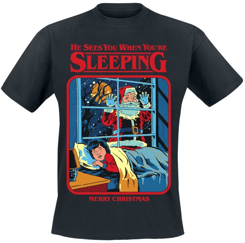 T-Shirt Manches courtes Fun de Steven Rhodes - He see´s you when you´re sleeping - M à 3XL - pour Homme - noir - Steven Rhodes