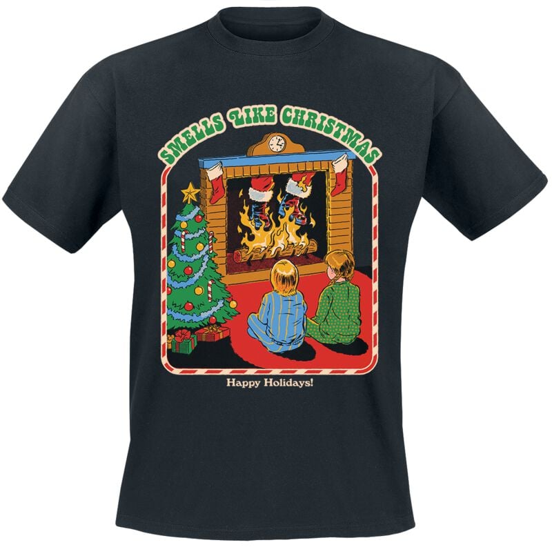 T-Shirt Manches courtes Fun de Steven Rhodes - Smells like Christmas - M à 3XL - pour Homme - noir - Steven Rhodes
