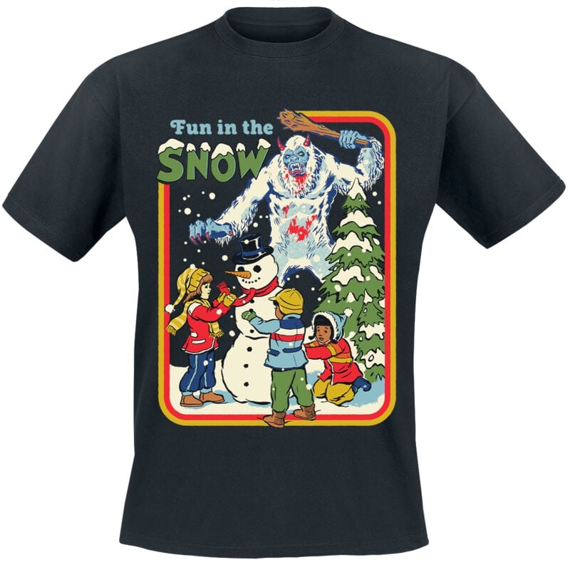 T-Shirt Manches courtes Fun de Steven Rhodes - Fun in the snow - M à 3XL - pour Homme - noir - Steven Rhodes