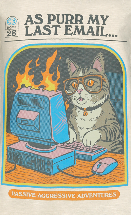 T-Shirt Manches courtes Fun de Steven Rhodes - As purr my last E-Mail - S à XL - pour Femme - sable - Steven Rhodes - View 2