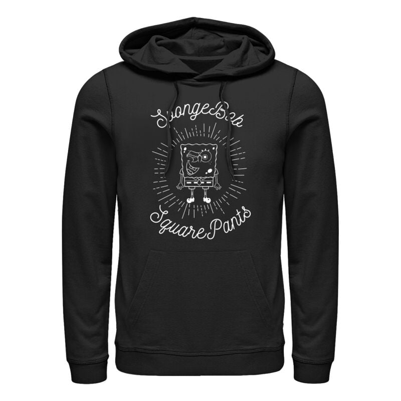 Sweat-shirt à capuche  de Bob L'Éponge - SpongeBob Outline - S à XL - pour Homme - noir - Bob L'Éponge
