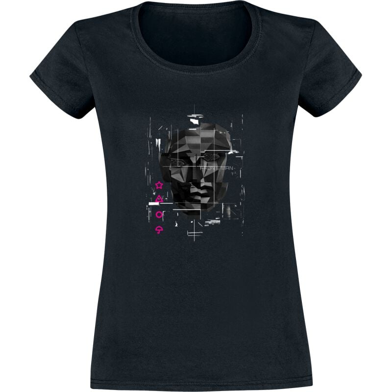 T-Shirt Manches courtes  de Squid Game - Front Man Glitch - M à XXL - pour Femme - noir - Squid Game