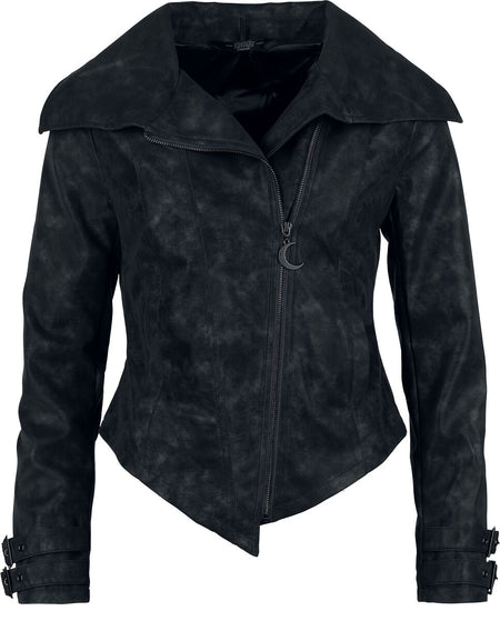 Veste biker Gothic de KIHILIST by KILLSTAR - Lunar Lycan Jacket - XS à 4XL - pour Femme - noir - KIHILIST by KILLSTAR