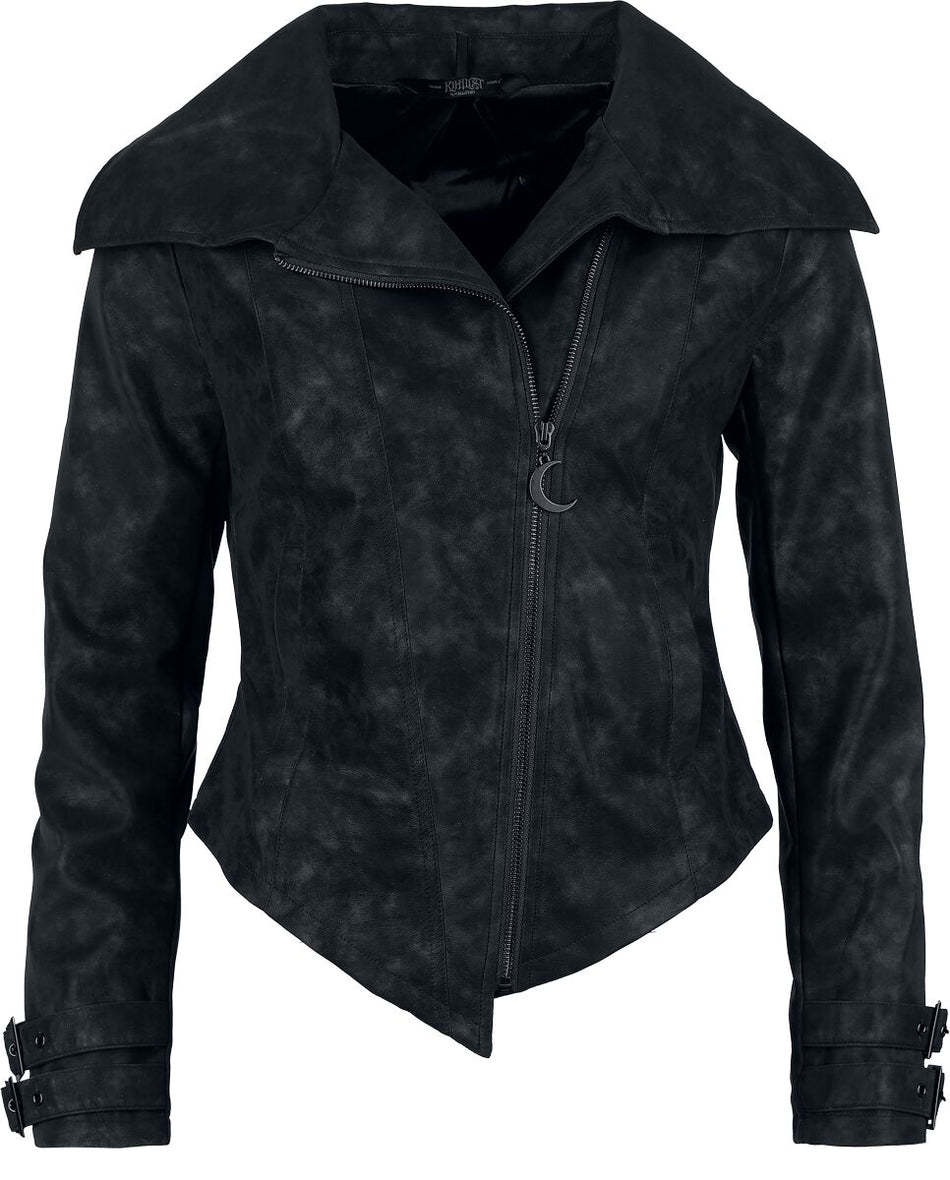 Veste biker Gothic de KIHILIST by KILLSTAR - Lunar Lycan Jacket - XS à 4XL - pour Femme - noir - KIHILIST by KILLSTAR