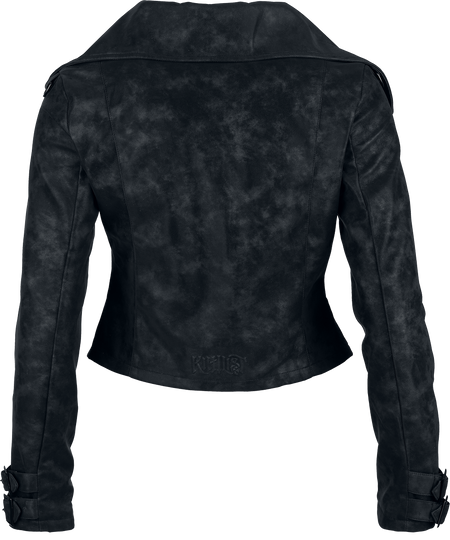 Veste biker Gothic de KIHILIST by KILLSTAR - Lunar Lycan Jacket - XS à 4XL - pour Femme - noir - KIHILIST by KILLSTAR - View 2