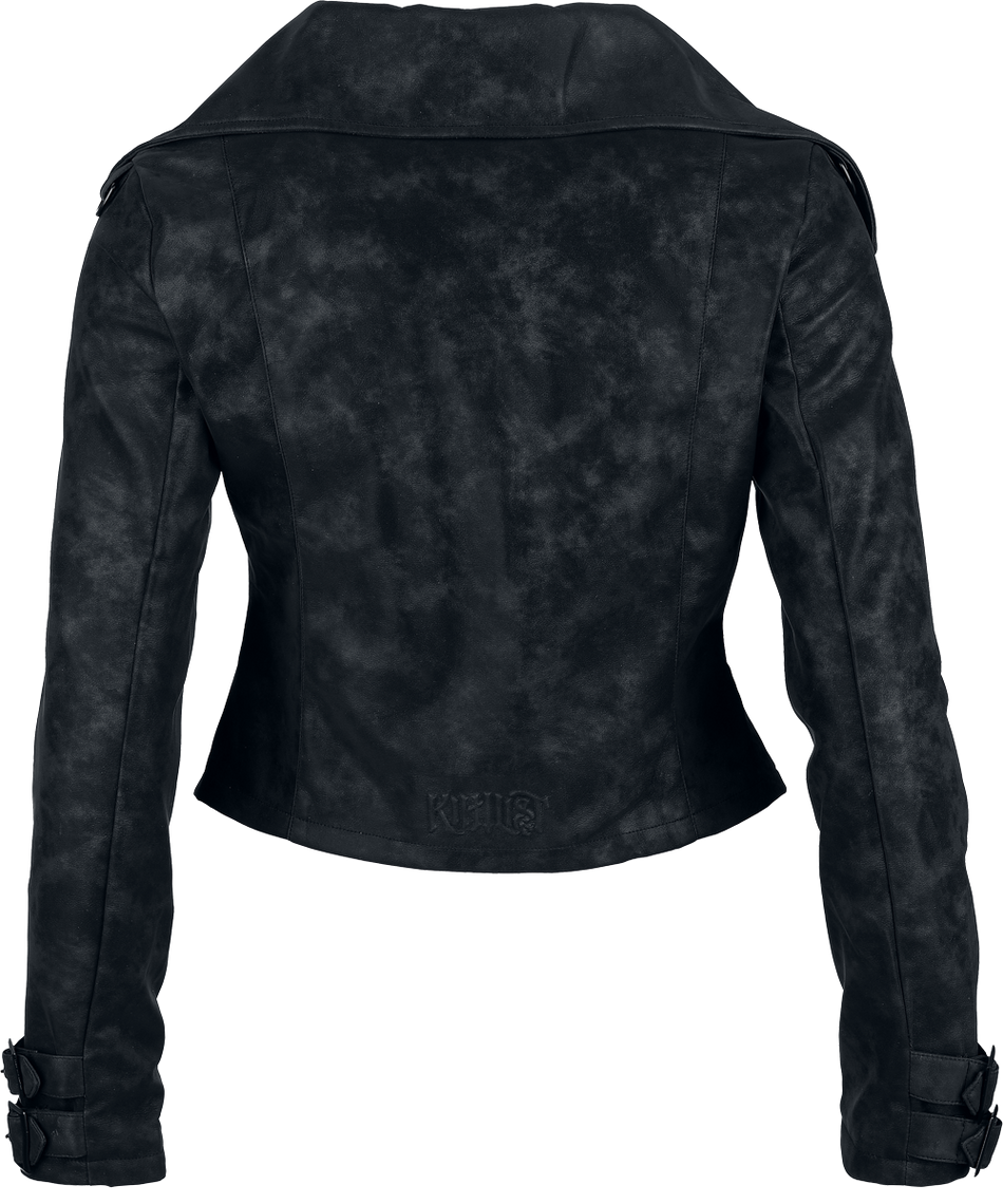 Veste biker Gothic de KIHILIST by KILLSTAR - Lunar Lycan Jacket - XS à 4XL - pour Femme - noir - KIHILIST by KILLSTAR - View 2