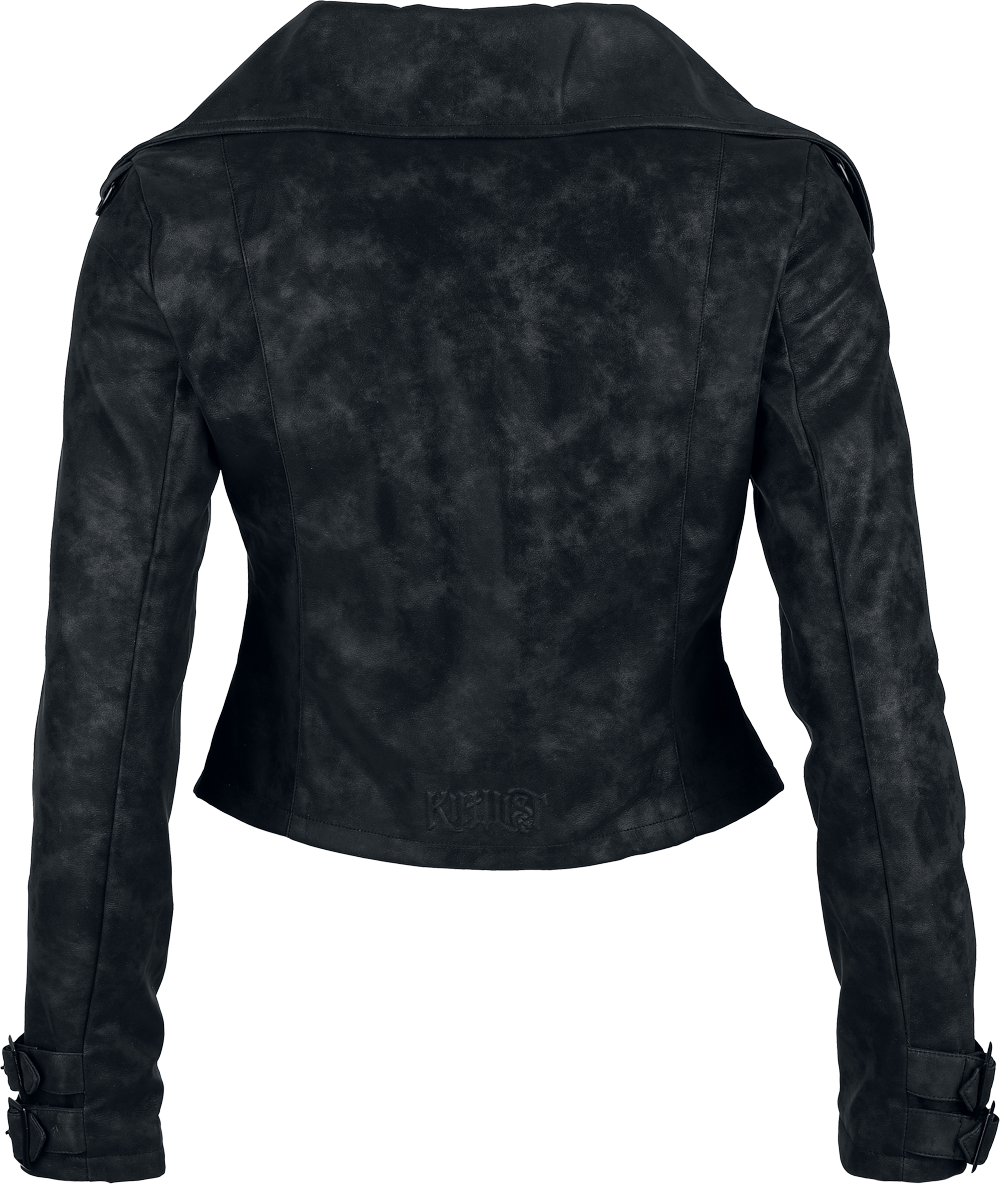 Veste biker Gothic de KIHILIST by KILLSTAR - Lunar Lycan Jacket - XS à 4XL - pour Femme - noir - KIHILIST by KILLSTAR - View 2