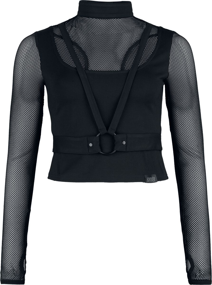 T-shirt manches longues Gothic de KIHILIST by KILLSTAR - Chaos Coalition Top - XS à 4XL - pour Femme - noir - KIHILIST by KILLSTAR