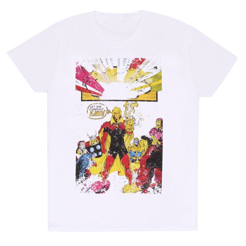 T-Shirt Manches courtes Disney de Marvel Comics - Warlock Guantlet - S à XL - pour Homme - blanc - Marvel Comics