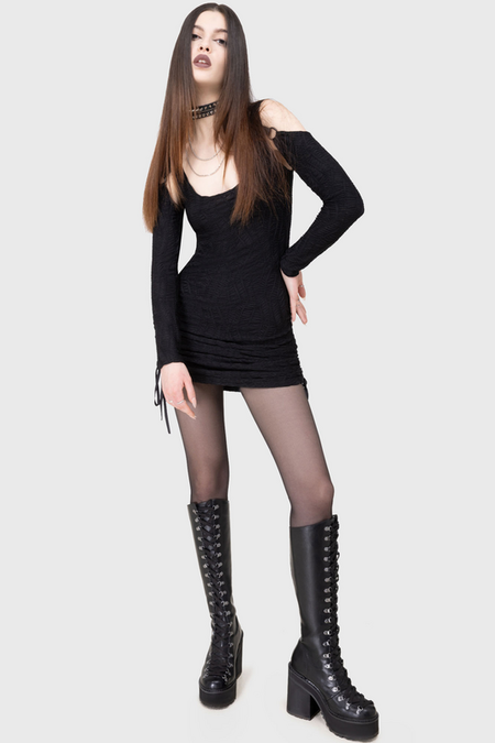 Robe courte Gothic de KIHILIST by KILLSTAR - Dusk Nomad Dress - XS à 4XL - pour Femme - noir - KIHILIST by KILLSTAR - View 2