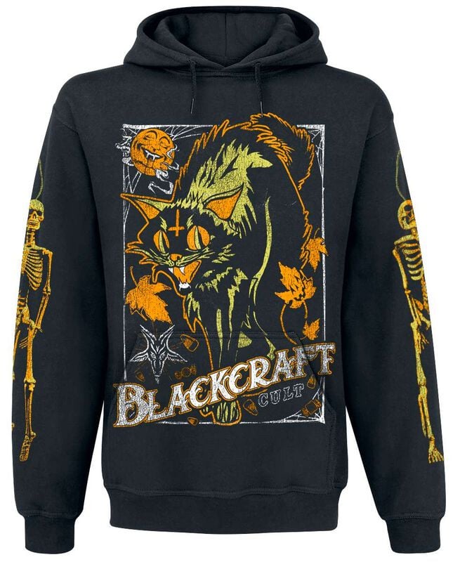 Sweat-shirt à capuche Gothic de Blackcraft Cult - Chat d'Halloween Vintage - Veste à Capuche - L à XXL - pour Homme - noir - Blackcraft Cult