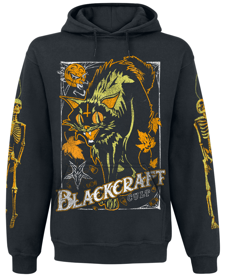 Sweat-shirt à capuche Gothic de Blackcraft Cult - Chat d'Halloween Vintage - Veste à Capuche - L à XXL - pour Homme - noir - Blackcraft Cult - View 2