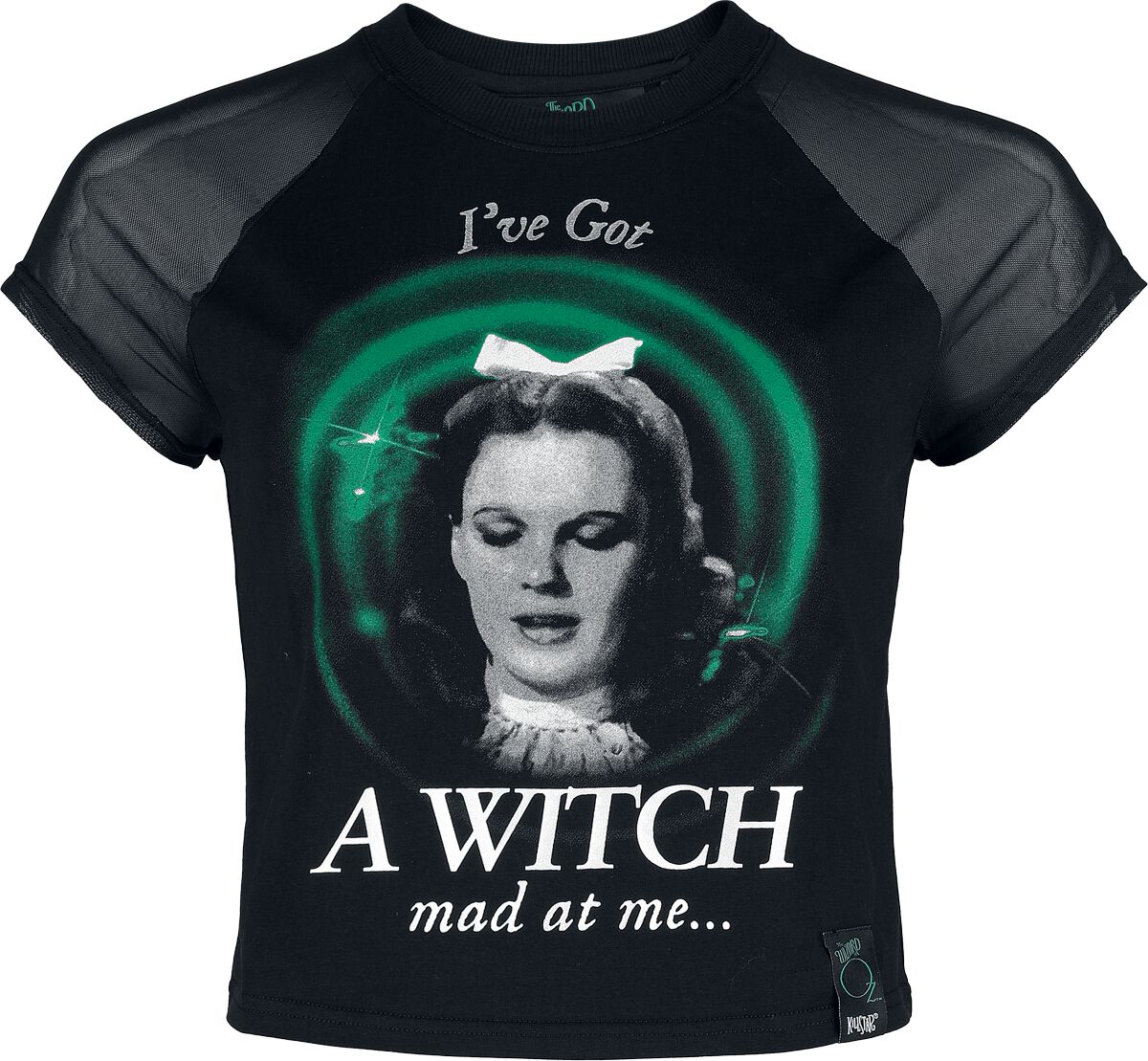 T-Shirt Manches courtes Gothic de Le Magicien d'Oz par Killstar - I Wish I Wasn't There Baby Tee - XS à XXL - pour Femme - noir - Le Magicien d'Oz par Killstar